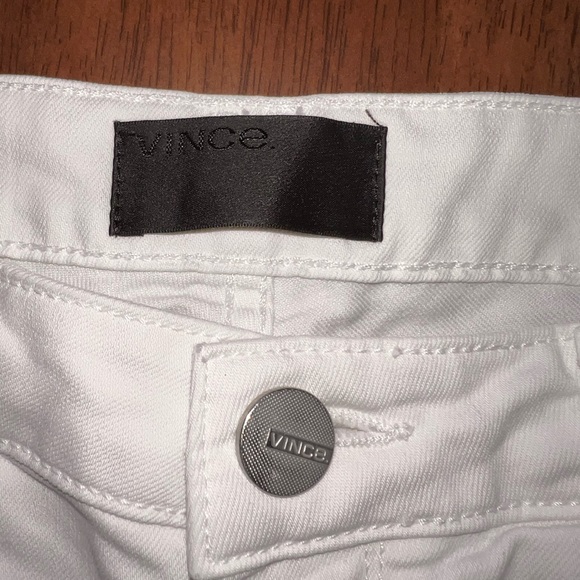 Vince White Denim Skinny Rolled Hem Shorts Mid Rise Summer Casual Chic Sz 30 - Picture 5 of 8